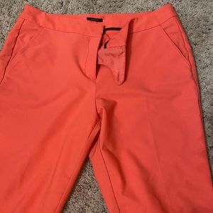 Dress pants, coral.